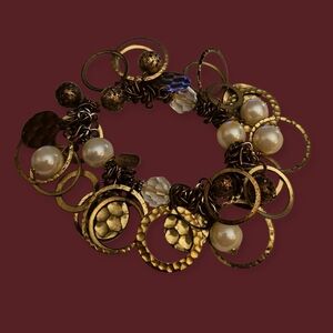 3/$30 Vtg FELICIA Pearlesque Cha Cha Stretch Bracelet